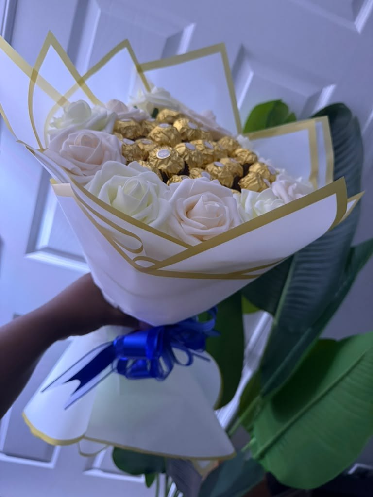 A fresh flower bouquet wrapped for gifting