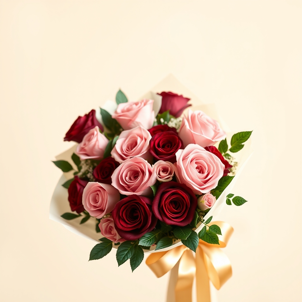 A fresh flower bouquet wrapped for gifting